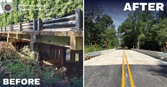 LA 513 Bridge Before and After Comparison