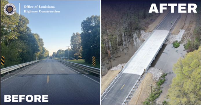 LA 923 Bridge Before and After Comparison